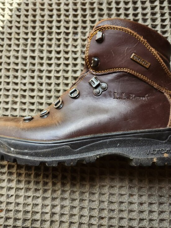 LL Bean Cresta Vibram Gore-Tex Boots Brown Leather Hiking Mens 8.5 Womens 10 Vtg main image 12